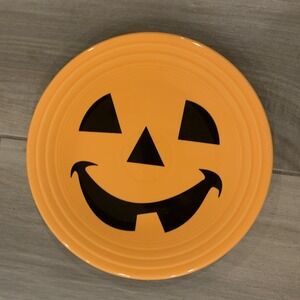 Homer Laughlin Fiesta Ware Happy Pumpkin Luncheon Plate 9.5 " Tangerine